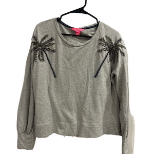Lilly Pulitzer crewneck sweatshirt with crystal embellished palm trees M